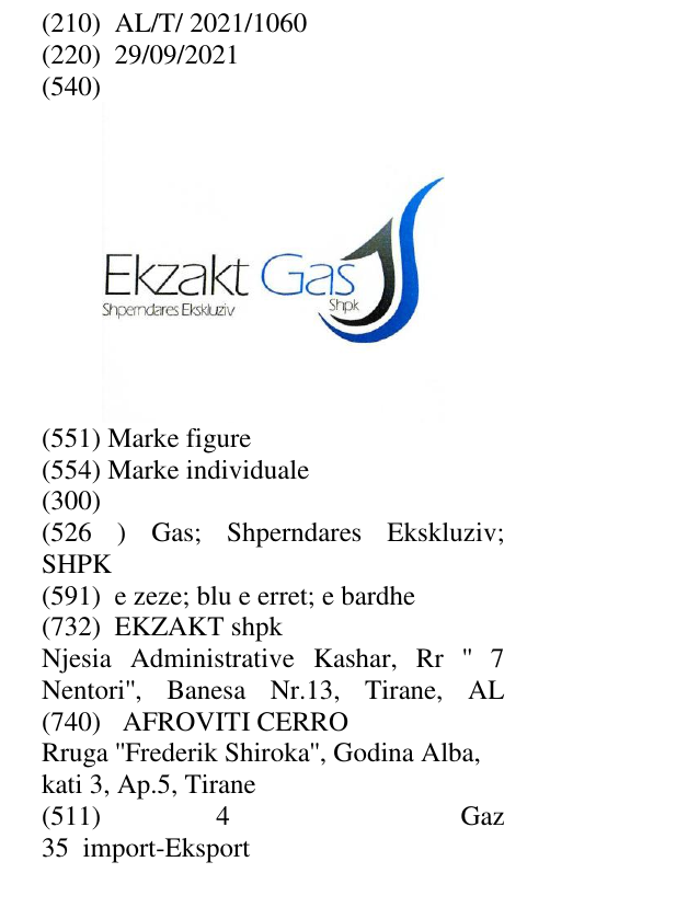 Zëri i markës Gas; Shperndares Ekskluziv; SHPK në buletin