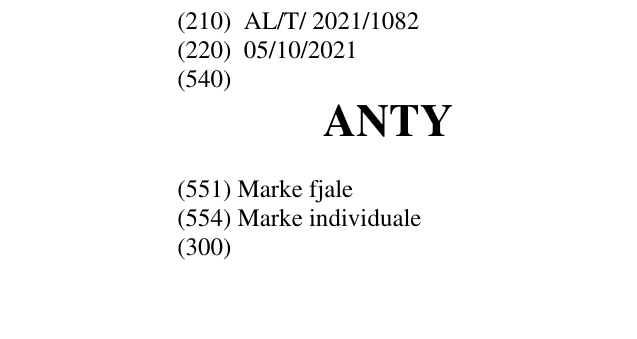 Zëri i markës ANTY në buletin