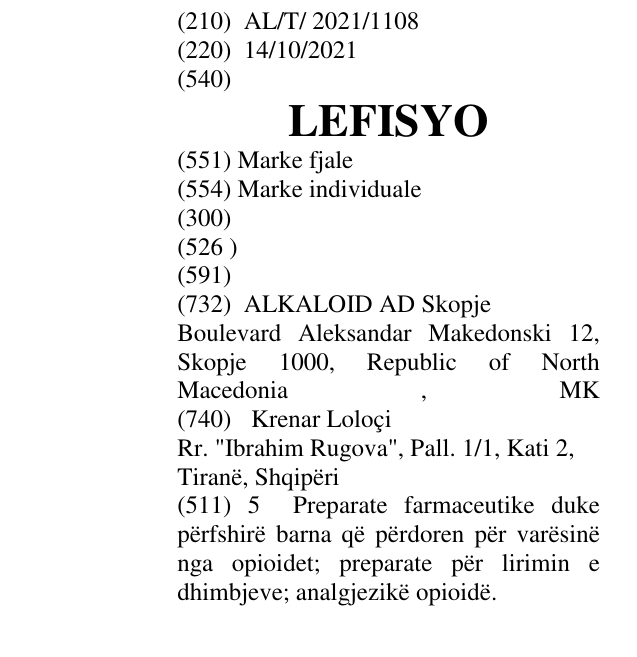 Zëri i markës LEFISYO në buletin