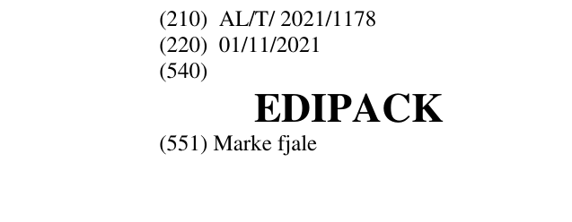 Zëri i markës EDIPACK në buletin