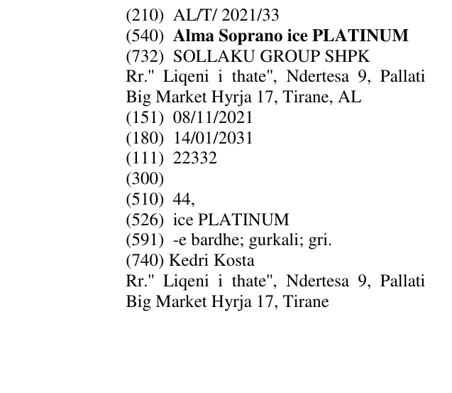 Zëri i markës Alma Soprano ice PLATINUM në buletin