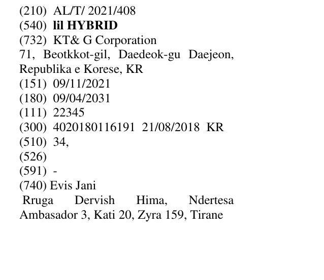 Zëri i markës lil HYBRID në buletin