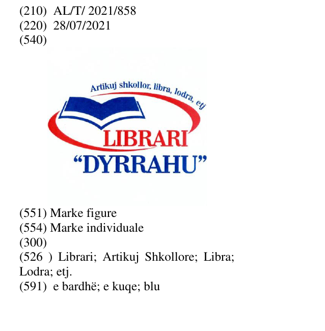 Zëri i markës Librari; Artikuj Shkollore; Libra; Lodra; etj. në buletin
