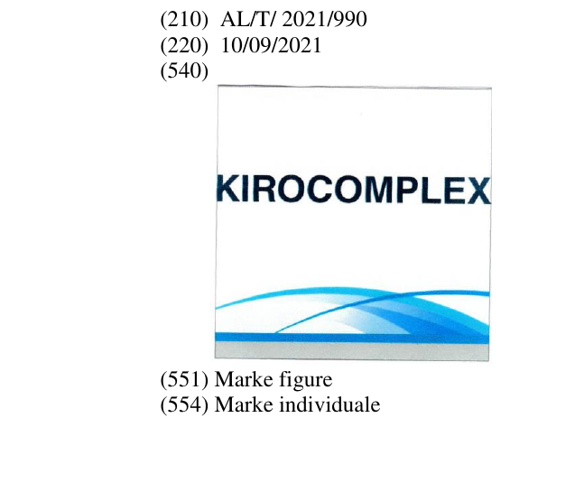 Zëri i markës KIROCOMPLEX në buletin