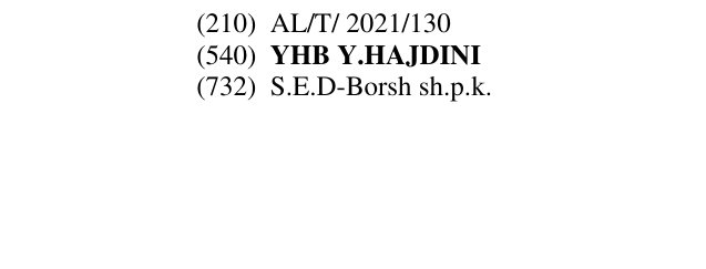 Zëri i markës YHB Y.HAJDINI në buletin