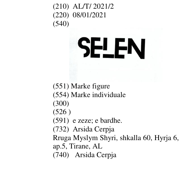 Zëri i markës Selen në buletin