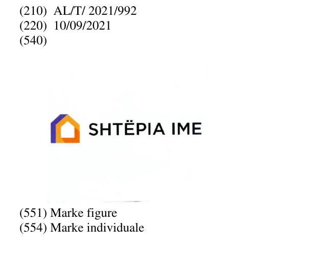 Zëri i markës SHTEPIA IME në buletin