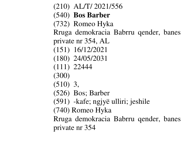 Zëri i markës Bos Barber në buletin