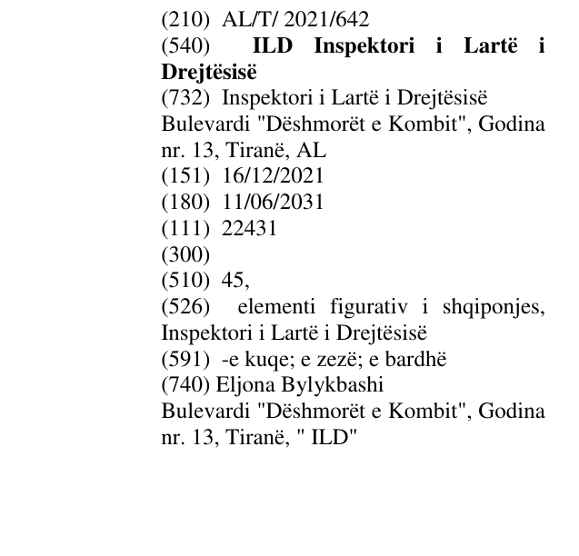 Zëri i markës ILD Inspektori i Lartë i Drejtësisë në buletin