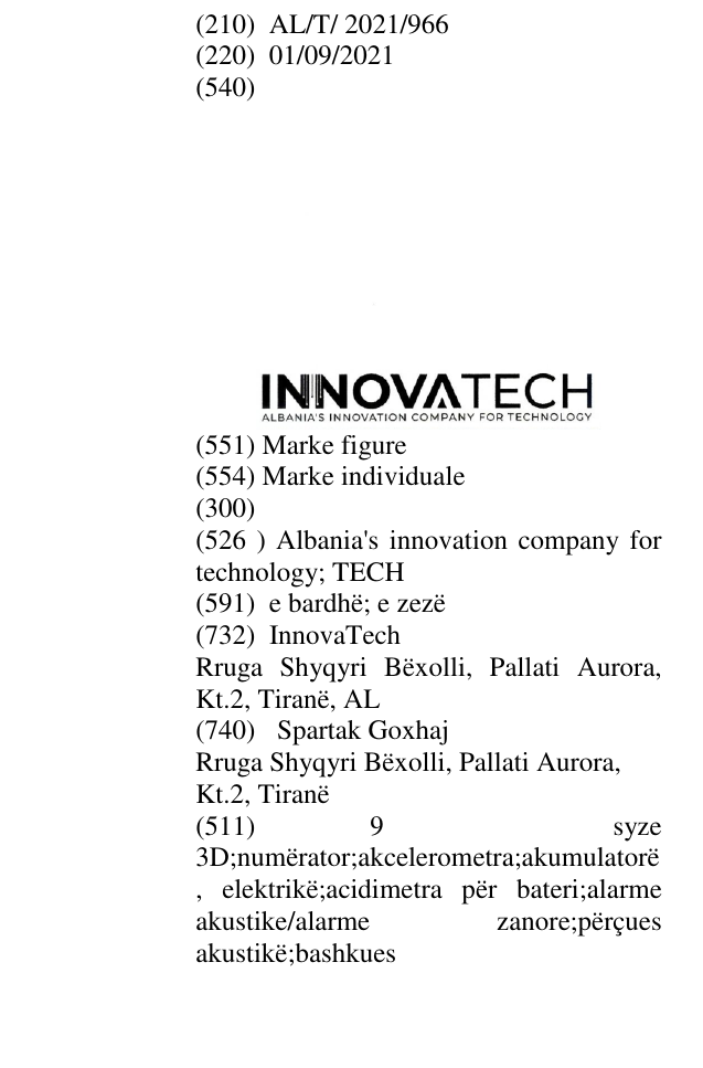 Zëri i markës Albania's innovation company for technology; TECH në buletin