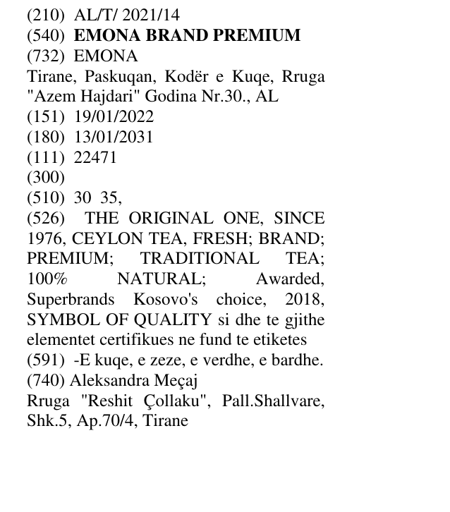 Zëri i markës EMONA BRAND PREMIUM në buletin