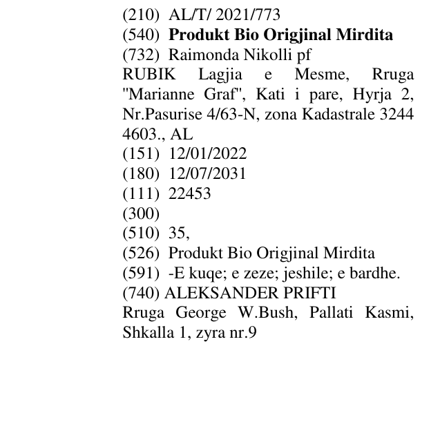 Zëri i markës Produkt Bio Origjinal Mirdita në buletin