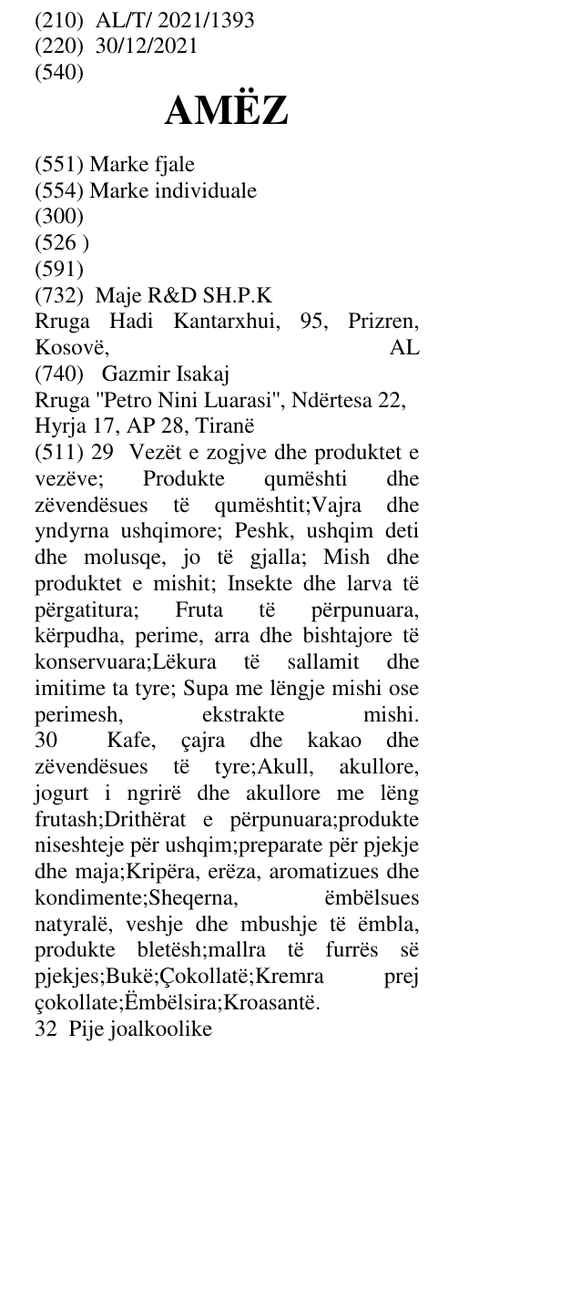 Zëri i markës AMËZ në buletin