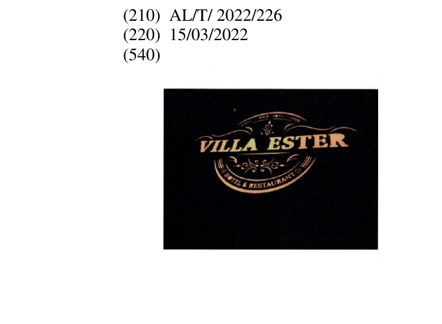 Zëri i markës Est; 2017; Villa; Hotel; Restorant në buletin