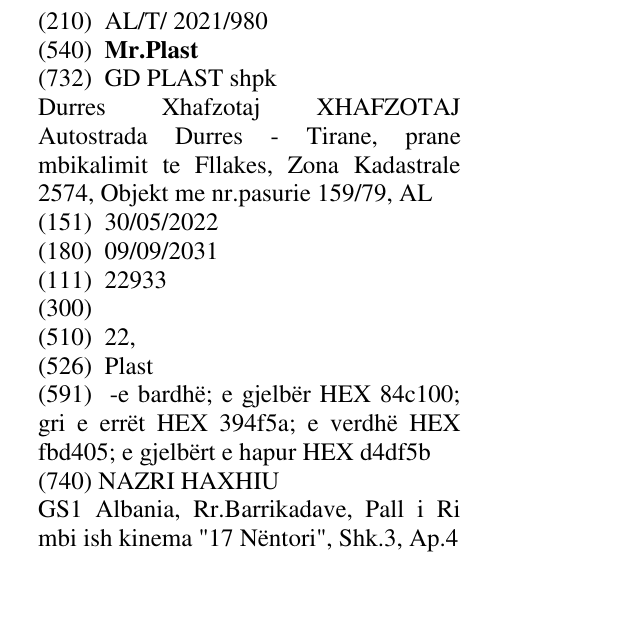 Zëri i markës Mr.Plast në buletin