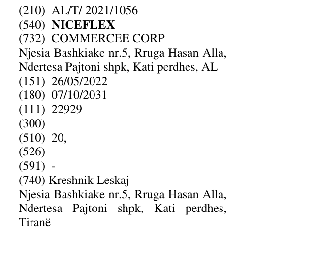Zëri i markës NICEFLEX në buletin