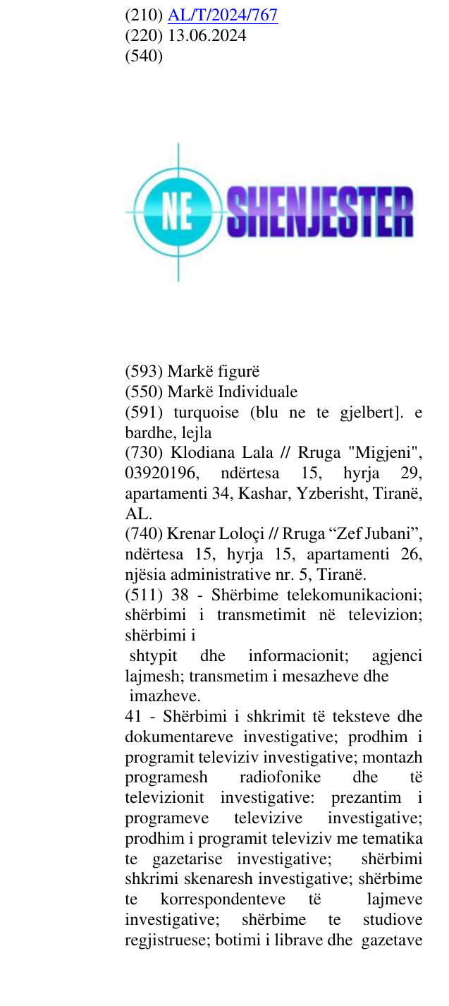 Zëri i markës Ne Shenjester në buletin