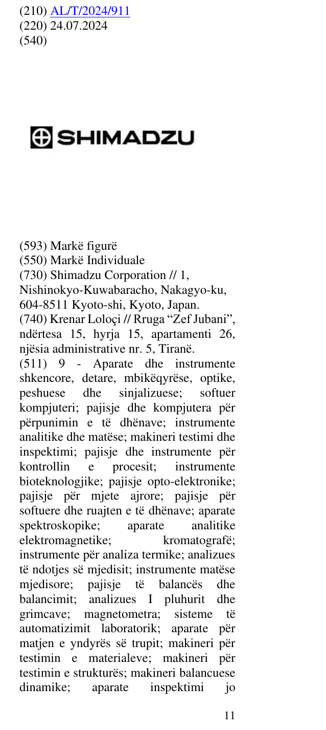Zëri i markës SHIMADZU në buletin