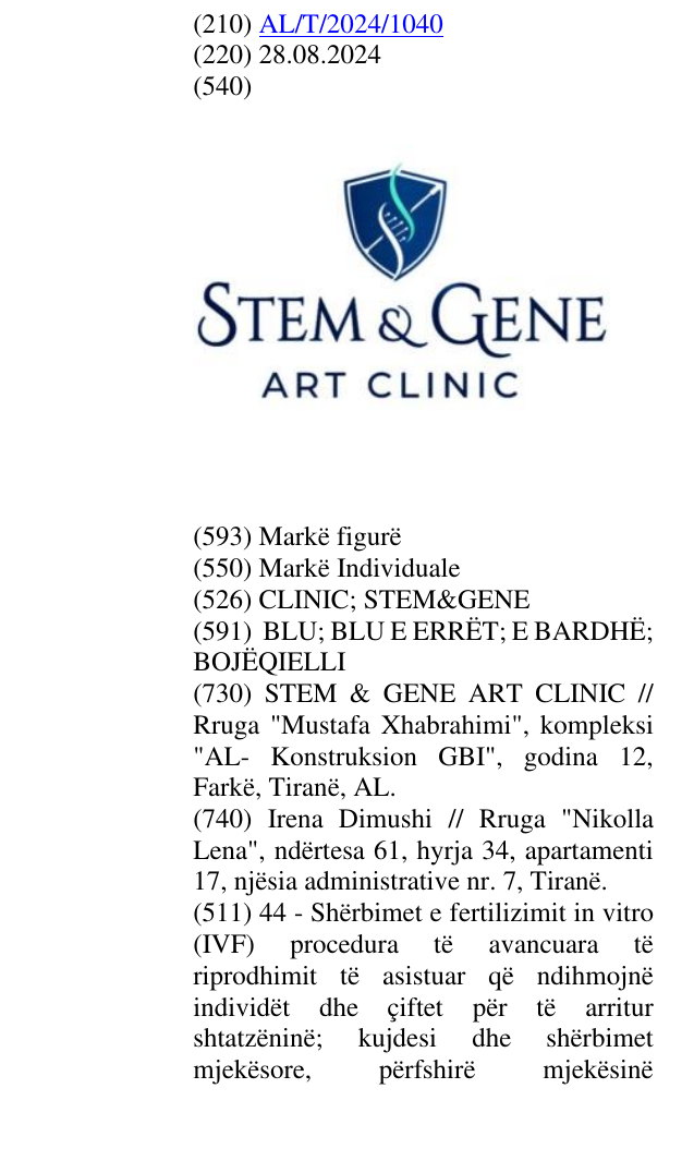 Zëri i markës CLINIC; STEM&GENE në buletin