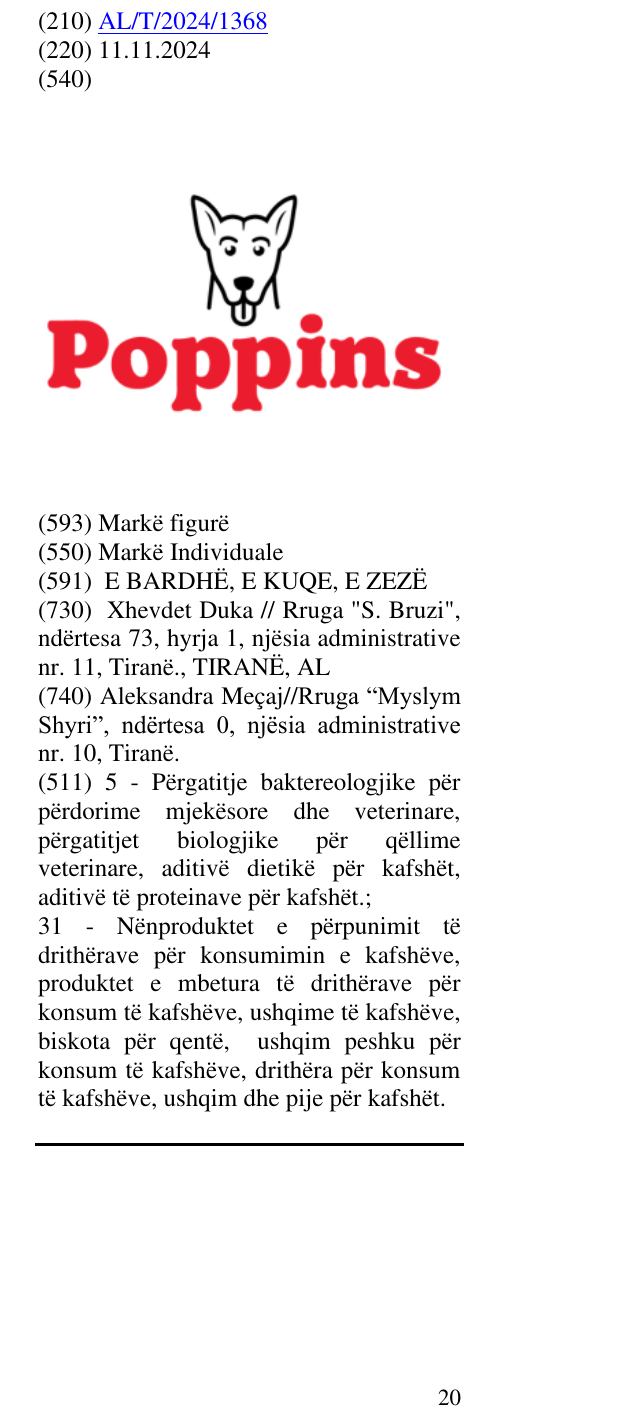 Zëri i markës POPPINS në buletin