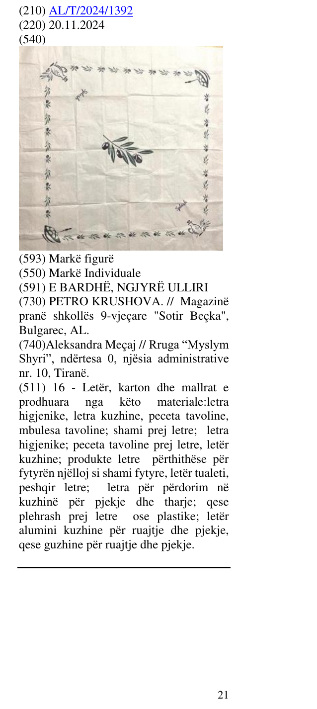 Zëri i markës SPLASH në buletin