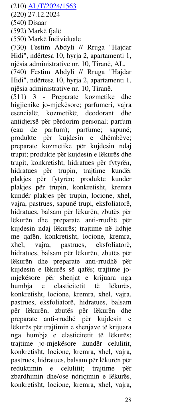 Zëri i markës Disaar në buletin