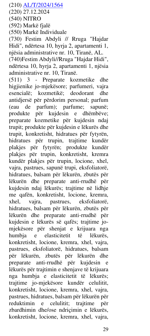 Zëri i markës NITRO në buletin