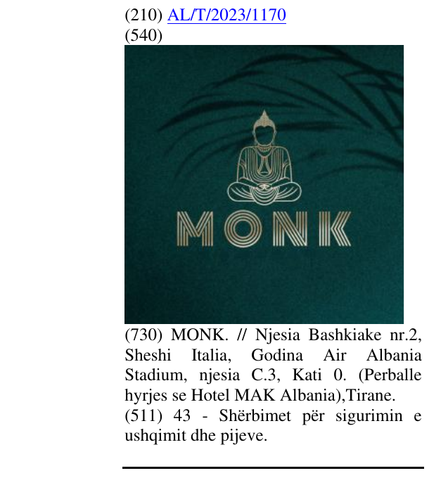 Zëri i markës MONK në buletin