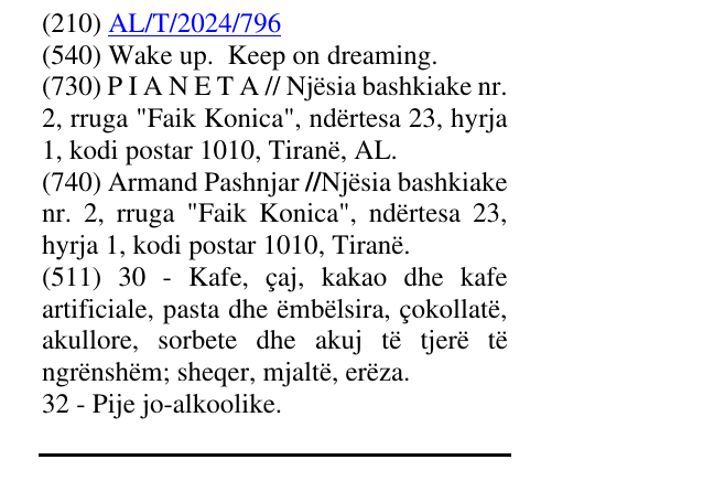 Zëri i markës Wake up. Keep on dreaming. në buletin