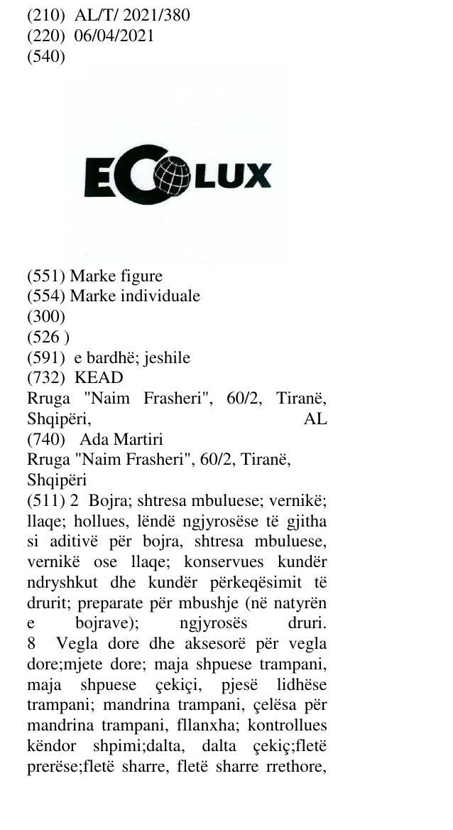Zëri i markës ECOLUX në buletin