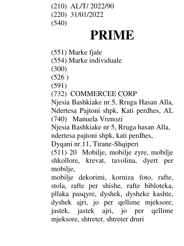 Zëri i markës PRIME në buletin