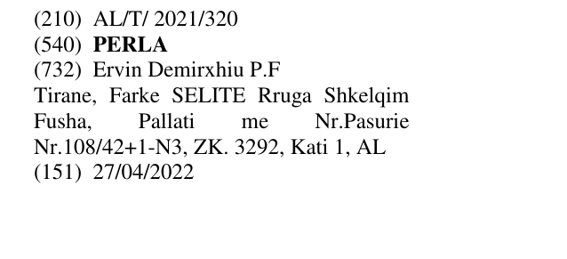 Zëri i markës PERLA në buletin