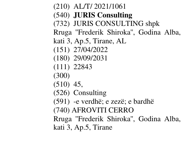 Zëri i markës JURIS Consulting në buletin