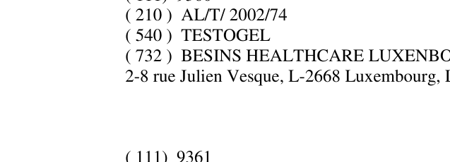 Zëri i markës TESTOGEL në buletin