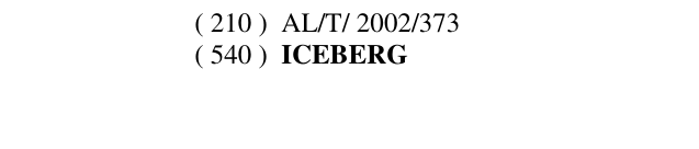 Zëri i markës ICEBERG Buletini i Pronësisë Industriale 76 në buletin