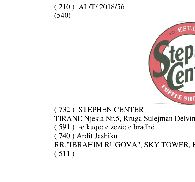 Zëri i markës STEPHEN CENTER në buletin