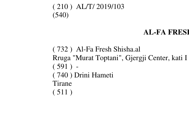 Zëri i markës AL-FA FRESH SHISHA.AL në buletin