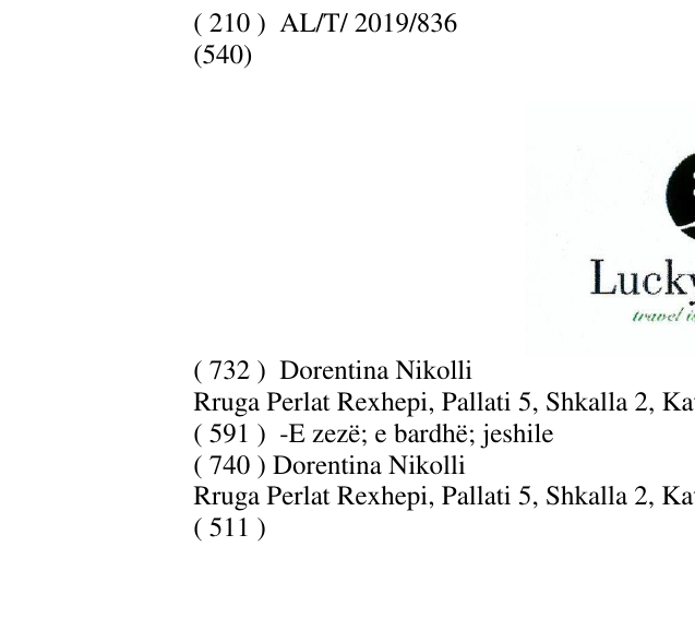 Zëri i markës Lucky Travel në buletin