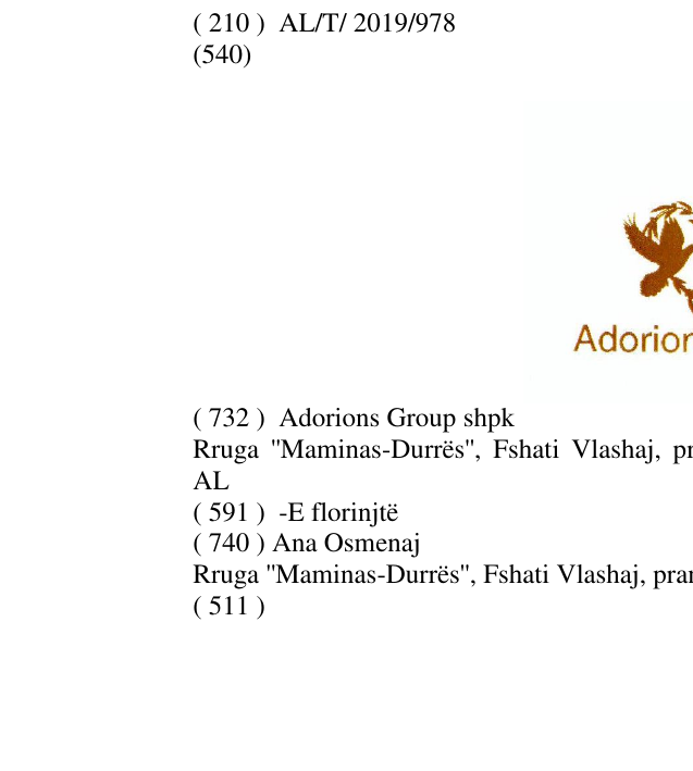 Zëri i markës Adorions Group në buletin