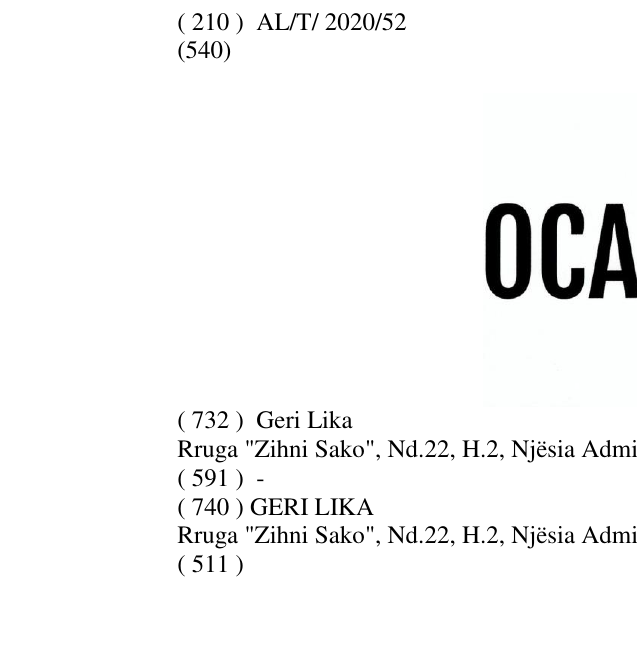 Zëri i markës OCA ONE CLICK ARCHITECTS në buletin