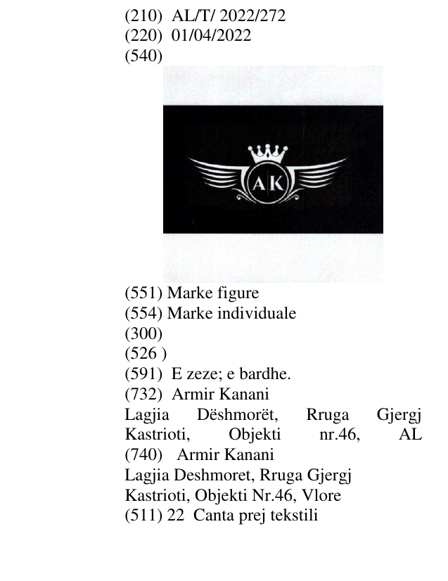 Zëri i markës AK në buletin