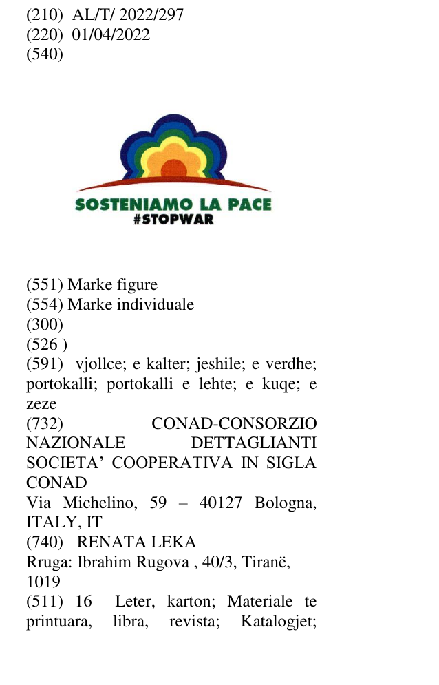 Zëri i markës SOSTENIAMO LA PACE #STOPWAR në buletin