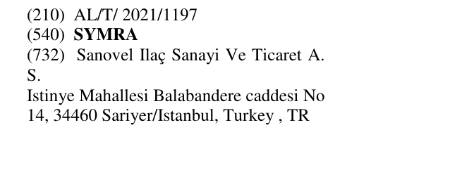 Zëri i markës SYMRA në buletin