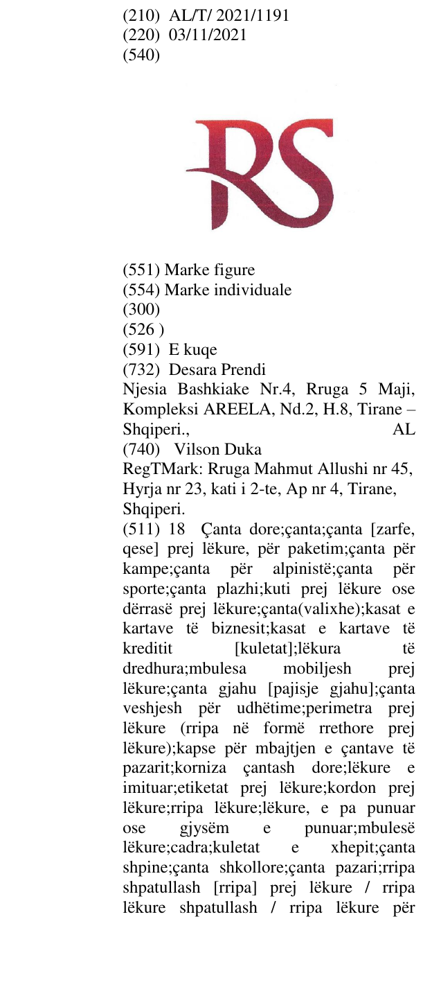 Zëri i markës RS në buletin