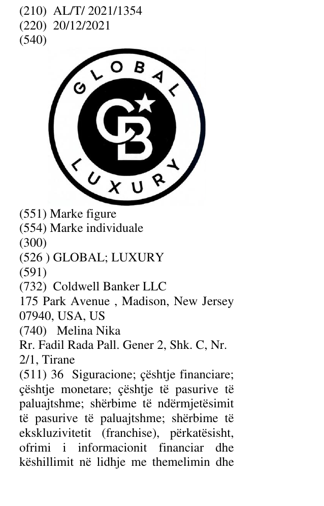 Zëri i markës GLOBAL; LUXURY në buletin
