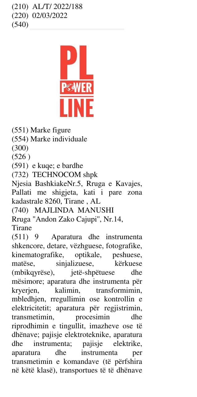 Zëri i markës POWER LINE në buletin