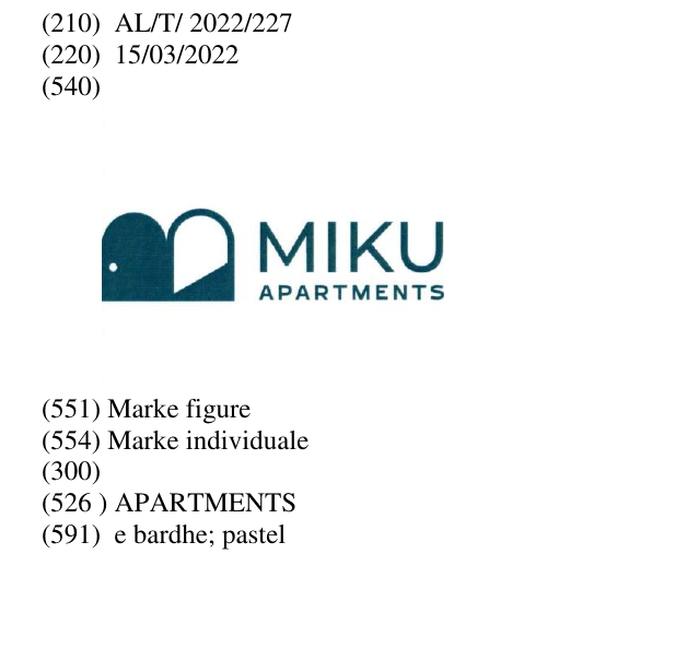 Zëri i markës APARTMENTS në buletin
