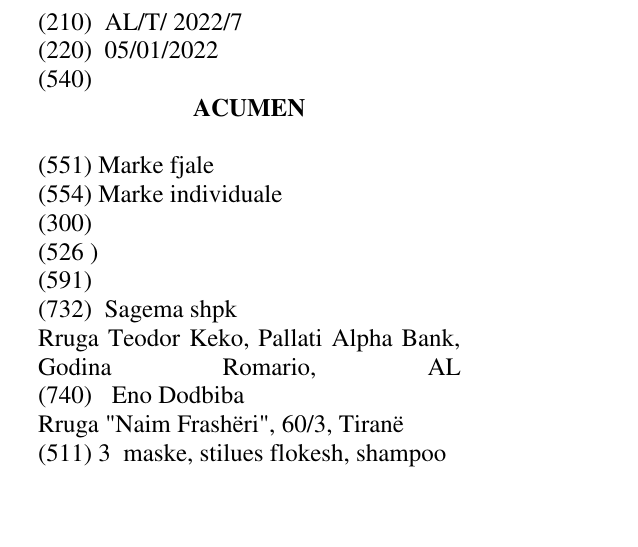 Zëri i markës ACUMEN në buletin