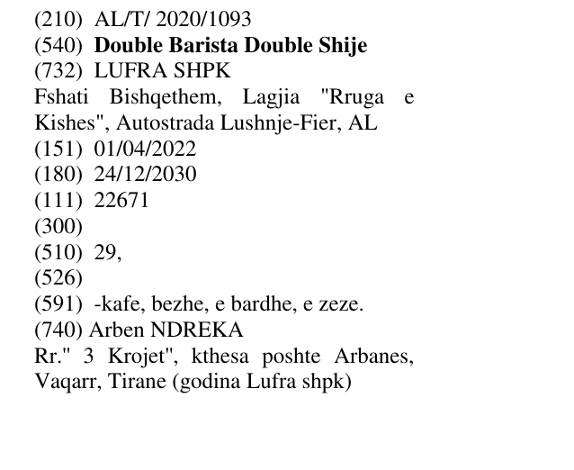 Zëri i markës Double Barista Double Shije në buletin