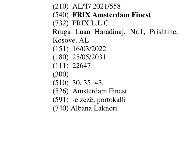 Zëri i markës FRIX Amsterdam Finest në buletin